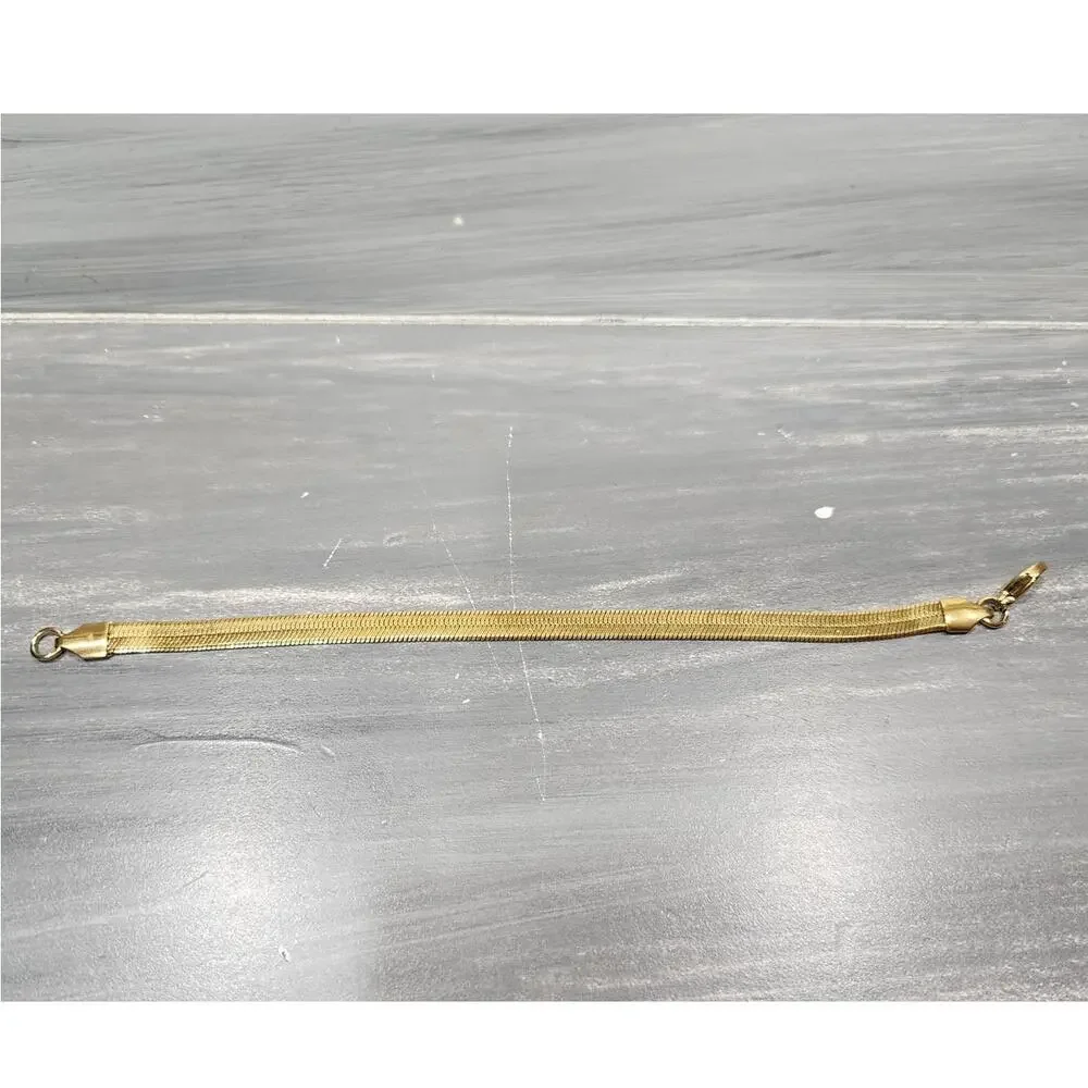 Gold Herringbone Bracelet 5.5 mm, 7 inches long‎ - Picture 9 of 9